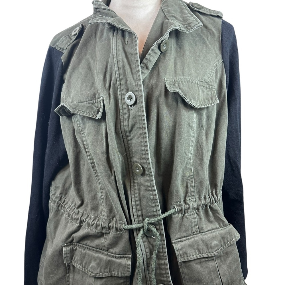 Torrid Army green twill and French terry jacket drawstring size 1-1X:14-16 - Picture 2 of 10